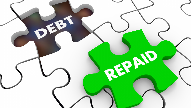 Debt and repaid puzzle pieces