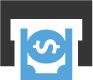 Icon of an ATM dispensing a dollar bill.