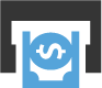 Icon of an ATM dispensing a dollar bill.