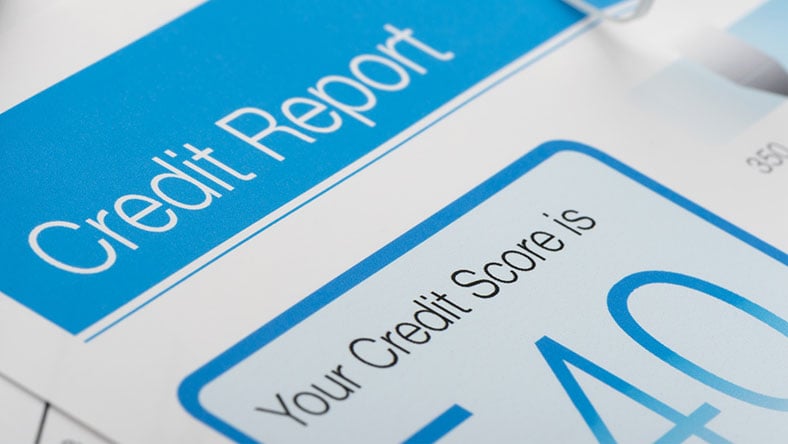 A graphic showing a user their credit score