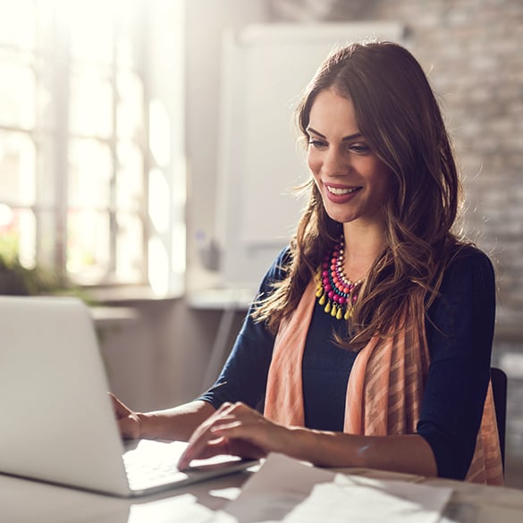 Easier Access To Your eStatements with Salem Five Online Banking Woman looking at her eStatements