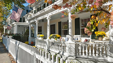 Close-up of white porch
