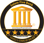 Salem Five Bank rated 5 Stars by Bauer Award Logo