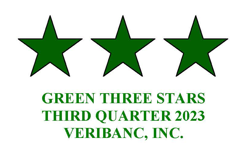Green Three Stars Award Q3 2023 from Veribanc Inc.