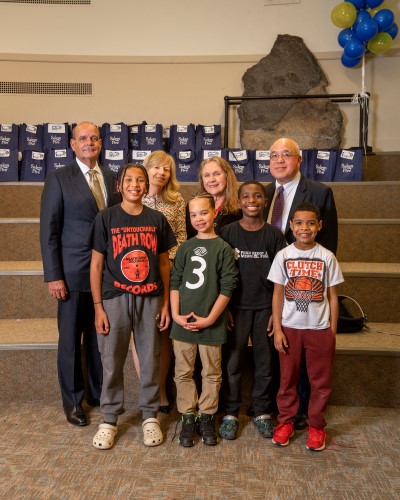 Salem Five employees with boys and girls club kids