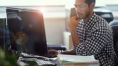 Man working at his desk